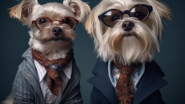 dog in suits