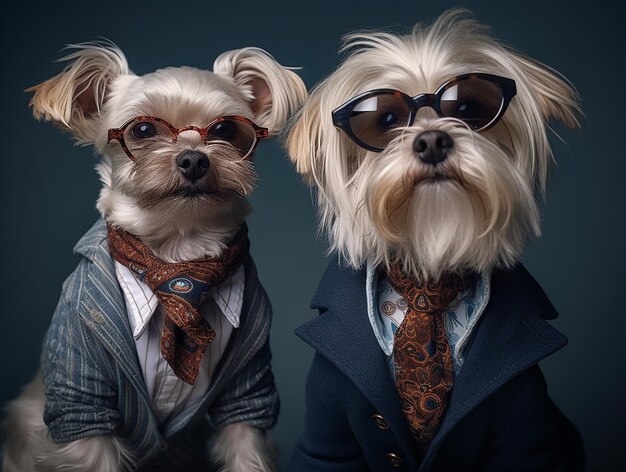 dog in suits